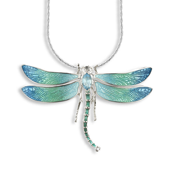 Dragonfly Necklace, Sterling  and Enamel