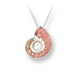 Sterling Pink Nautilus Necklace