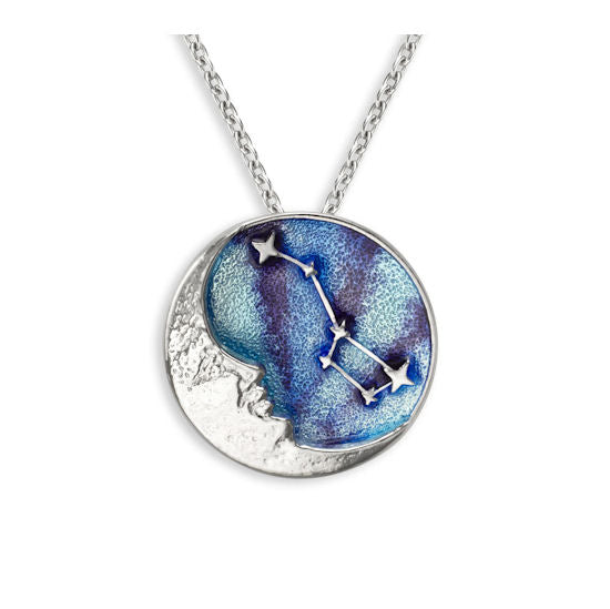 Moon and Stars Necklace, Sterling