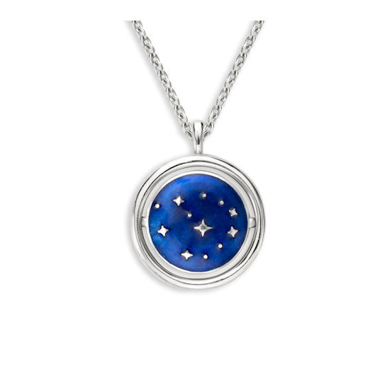 Sterling Blue Night and Star Necklace