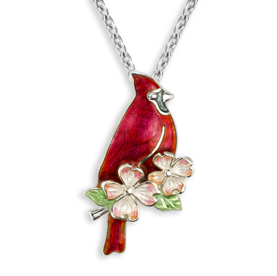 Sterling Red Cardinal Necklace