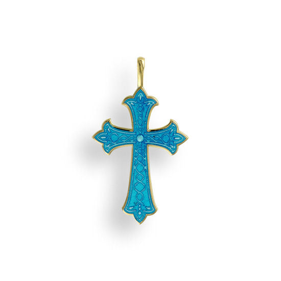 Blue Cross Pendant in 18K with Vitreous EnaBlue Cross Pendant in 18K with Vitreous Enamel by Nicole Barr Jewelry. Size: 18 Blue Cross Pendant in 18K with Vitreous Enamel by Nicole Barr Jewelry. Size: 18 mm by Nicole Barr Jewelry. Size: 18 mm