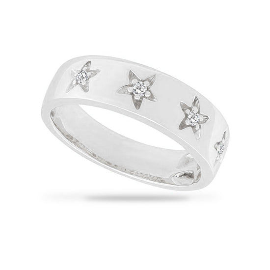 Diamond Star Band Ring