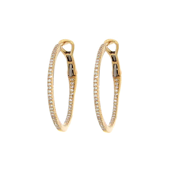 Diamond Hoop Earrings - 14Kt Yellow or White Gold Available