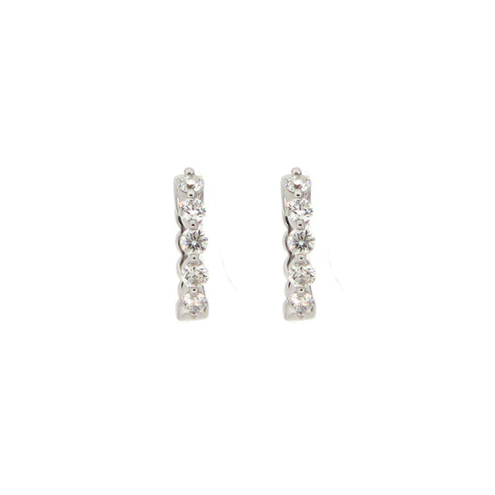 Diamond Hoop Earrings, 14Kt
