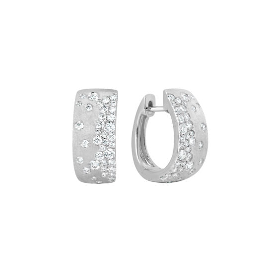 Diamond Hoop Earrings, 14Kt