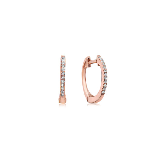 Diamond Huggie Hoop Earrings - 14Kt - Other Colors Available