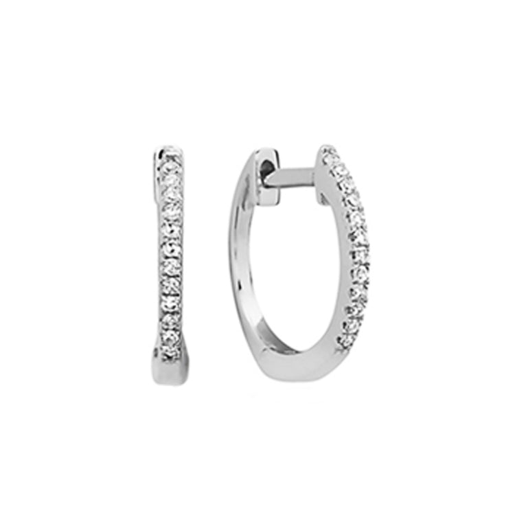 Diamond Huggie Hoop Earrings - 14Kt - Other Colors Available