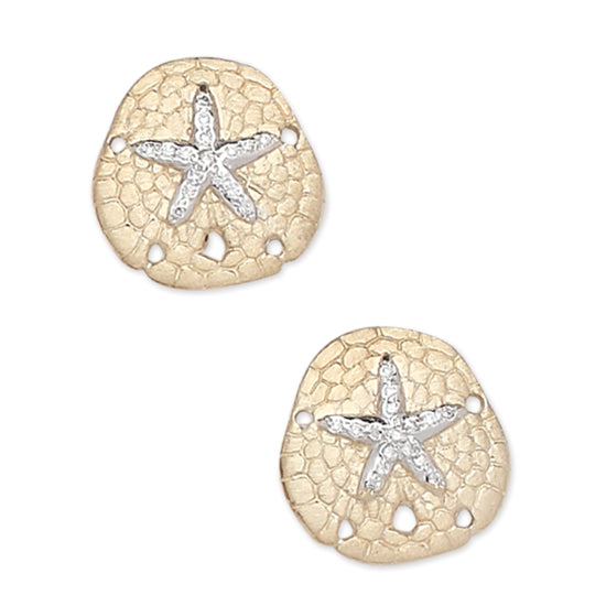 Medium Sand Dollar Earrings with Diamonds