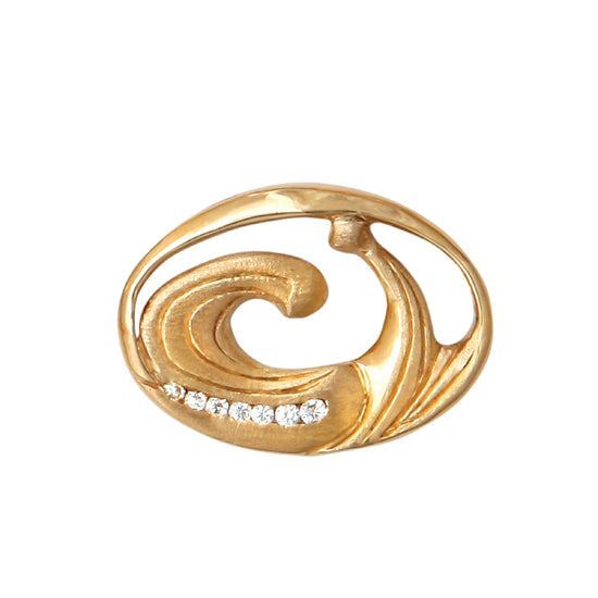 14Kt Yellow Gold Wave Pendant