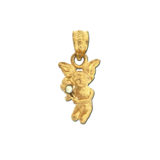 Sanibel Angel with Pearl, Small 14Kt. Click to see story.