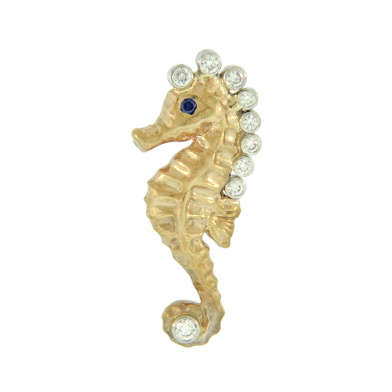Gold Seahorse with Diamond Mane