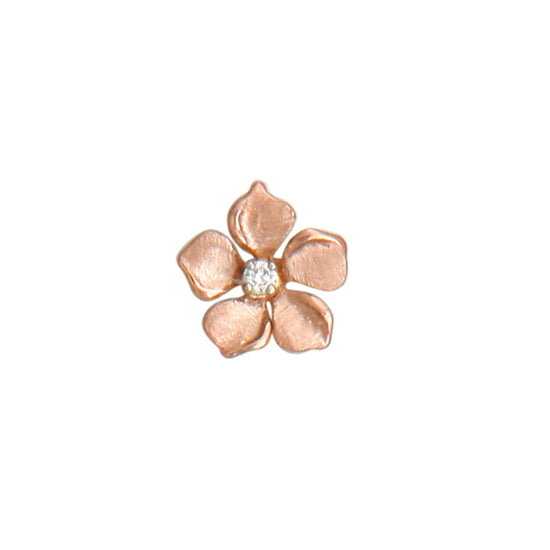 Small 14Kt Pink Gold Periwinkle Flower Pendant