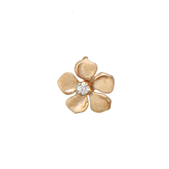 Small 14Kt Yellow Gold Periwinkle Flower Pendant