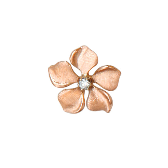Medium 14Kt Pink Gold Periwinkle Flower Pendant