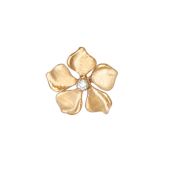 Medium 14Kt Yellow Gold Periwinkle Flower Pendant