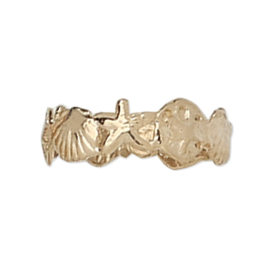 Three Shell Band Ring, 14Kt - Cedar Chest Sanibel