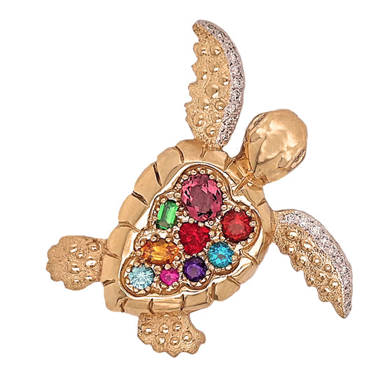 Z6-157 Romancing the Stones Turtle Pendant