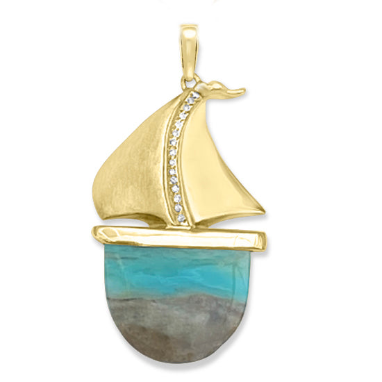 Opal Sailboat Pendant